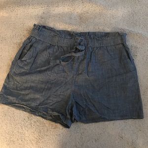 Paperbag Waist Denim Shorts